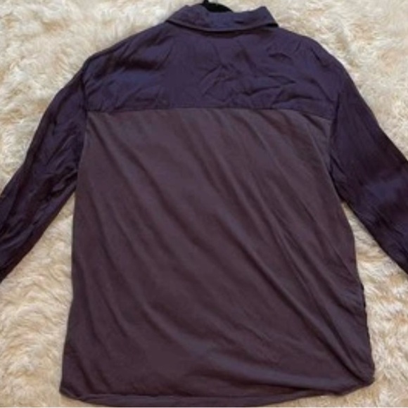 Michael Stars Plum Button-Front Blouse Quiet Luxury‎ Officecore Jewelcore Size M - Picture 5 of 10